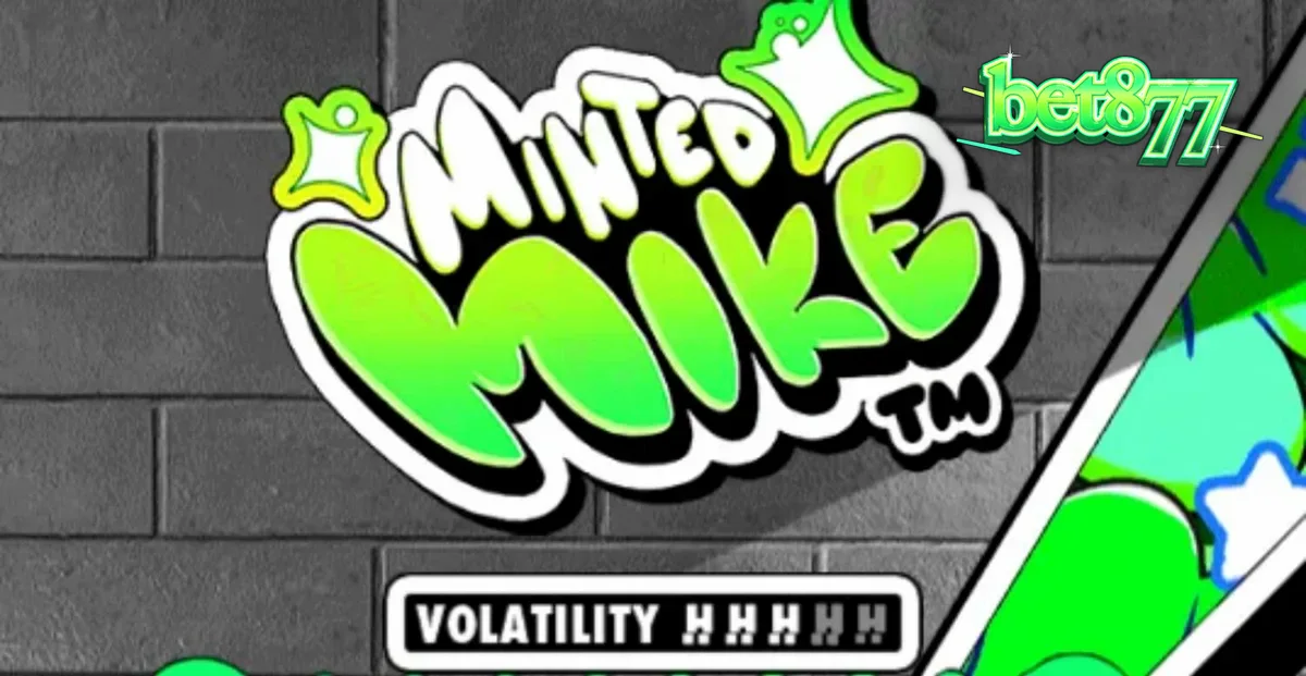 Tela de jogo do slot Minted Mike com elementos de grafite e neon