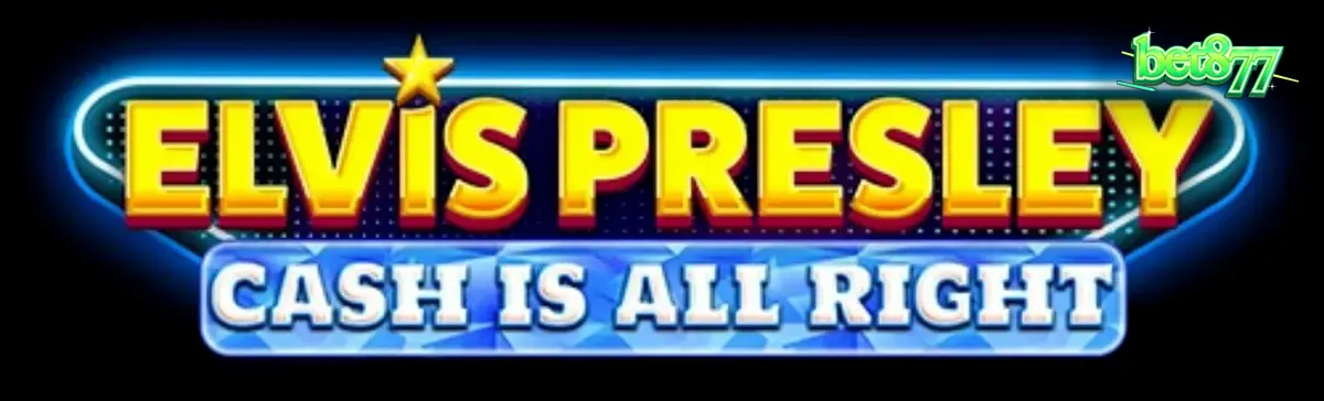 Interface neon do jogo Elvis Presley: Cash is All Right com elementos visuais de Las Vegas